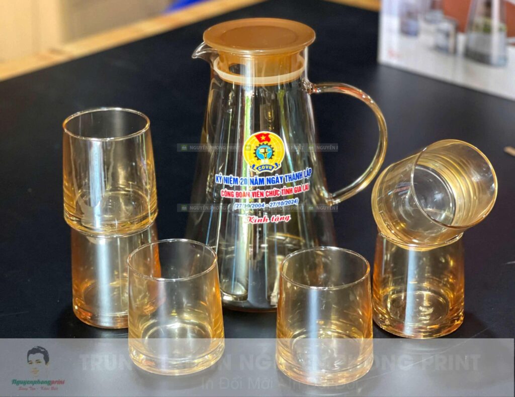 5+ Bộ bình ly thủy tinh kèm 6 cốc sang đẹp quà tặng tại Gia Lai