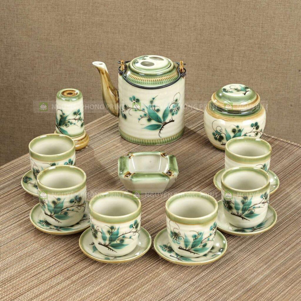 In bình trà gốm sứ Bát Tràng giá xưởng tại Gia Lai
