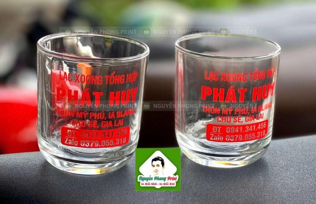 bộ 6 ly thủy tinh in logo làm quà tặng tại Gia Lai