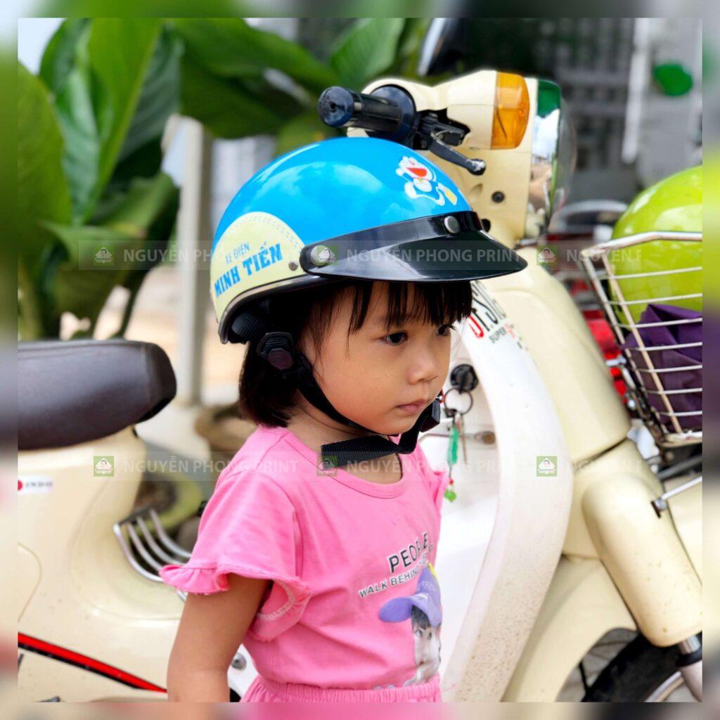 mũ bảo hiểm trẻ em in logo theo yêu cầu