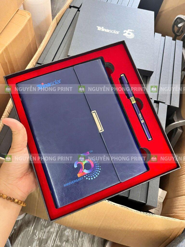 Sổ da bút ký in logo làm quà tặng
