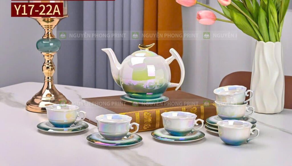 Báo giá in bộ ấm chén trà cao cấp Kon Tum