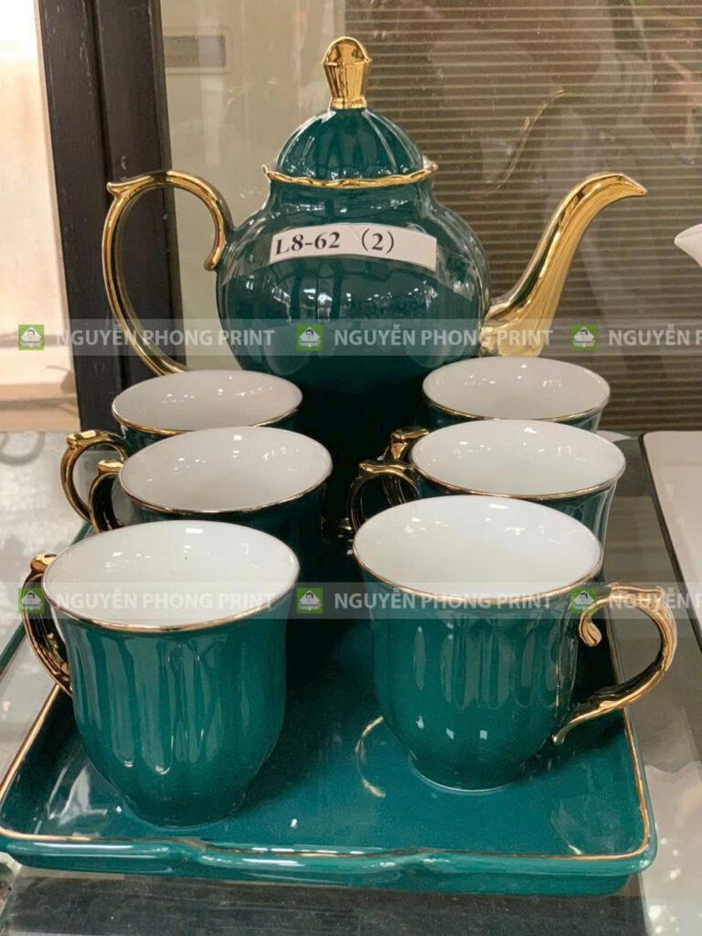 In bộ ấm chén trà cao cấp tại xưởng Kon Tum - Nguyễn Phong Print