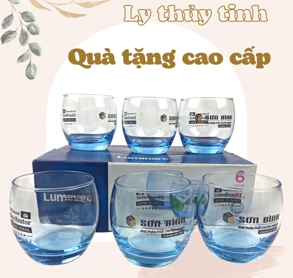 In Bộ Ly Thủy Tinh 6 Cái Cao Cấp Tại Kon Tum