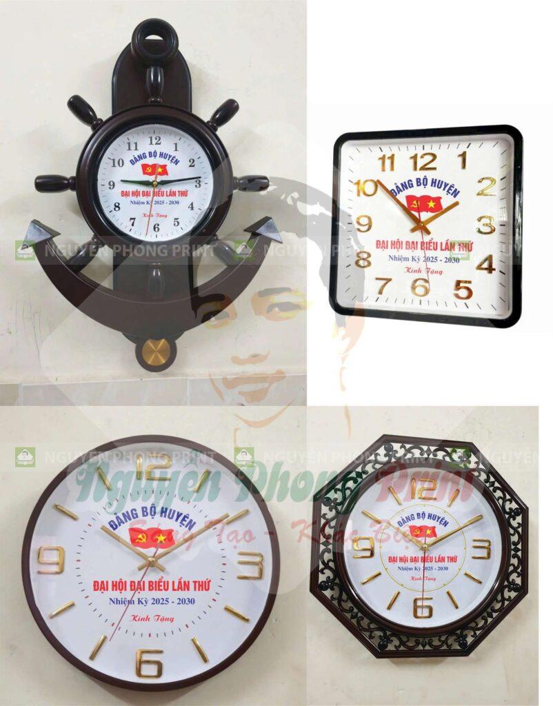 Đồng hồ treo tường in logo quà tặng đại hội Đảng