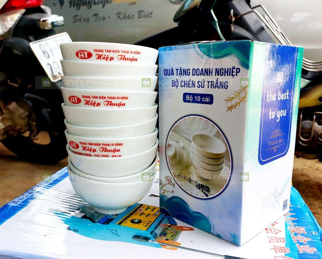 Tô chén Kon Tum in logo quà tặng quảng cáo