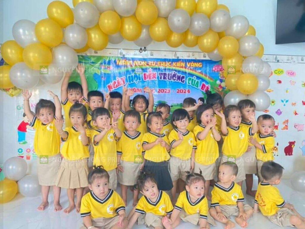 Đồng phục mầm non dễ thương - thoáng mát - đúng màu trường