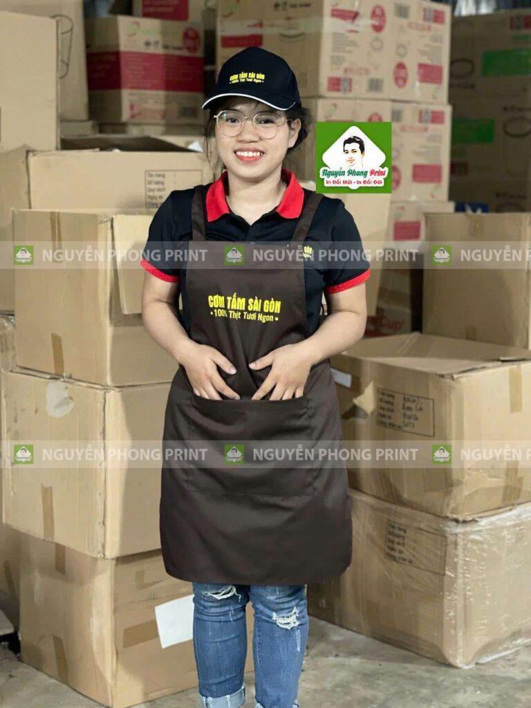 Combo đồng phục quán cà phê (áo – tạp dề – mũ) tại Kon Tum