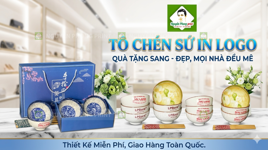 5 Mẫu Tô Chén Sứ In Logo Theo Yêu Cầu Tại Bình Định Sang Đẹp